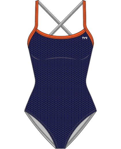 TYR Hexa Swimsuit (Navy/Orange (406))